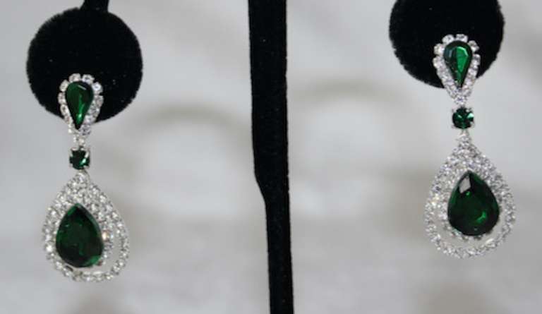 Set of Sapphire Color Fashion Design Earrings