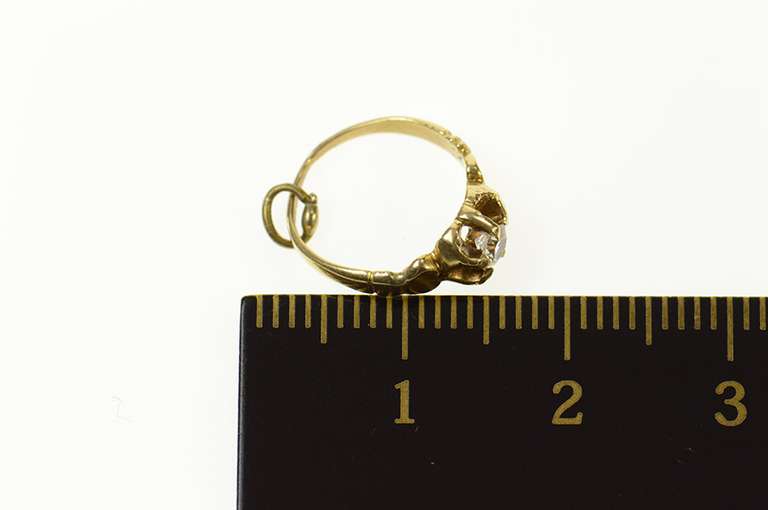 14K Yellow Gold Victorian Ornate Engagement Ring CZ Charm/Pendant