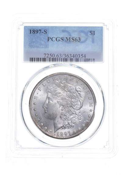 MS63 1897-S Morgan Silver Dollar - Graded PCGS
