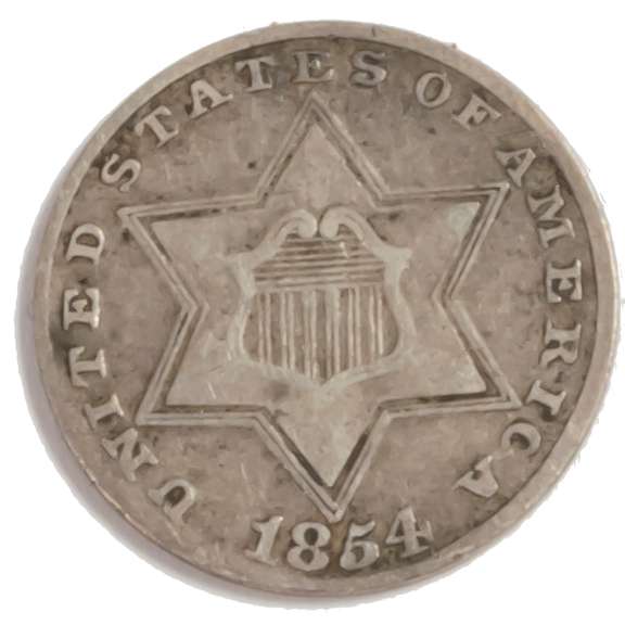 1854 3 Cent Silver
