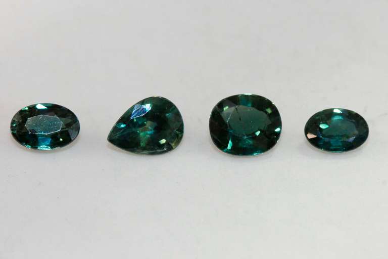 Unusual Teal Sapphire Lot of 4