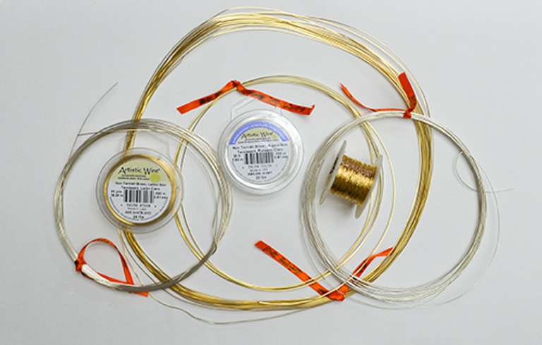 Lot of Beading Wire: Sterling Silver, Gold Filled, Gold Plated, Silver Plated and Brass