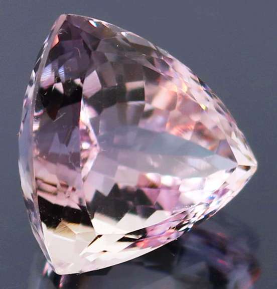 High fire 27.18ct trillion cut platinum pink Amethyst