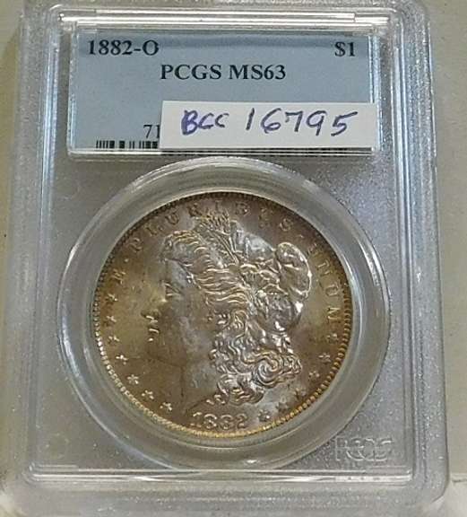 1882-O Morgan Dol PCGS MS-63 colorful, attractive
