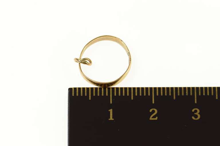 14K Yellow Gold Victorian Simple Plain Baby Band Ring Charm/Pendant