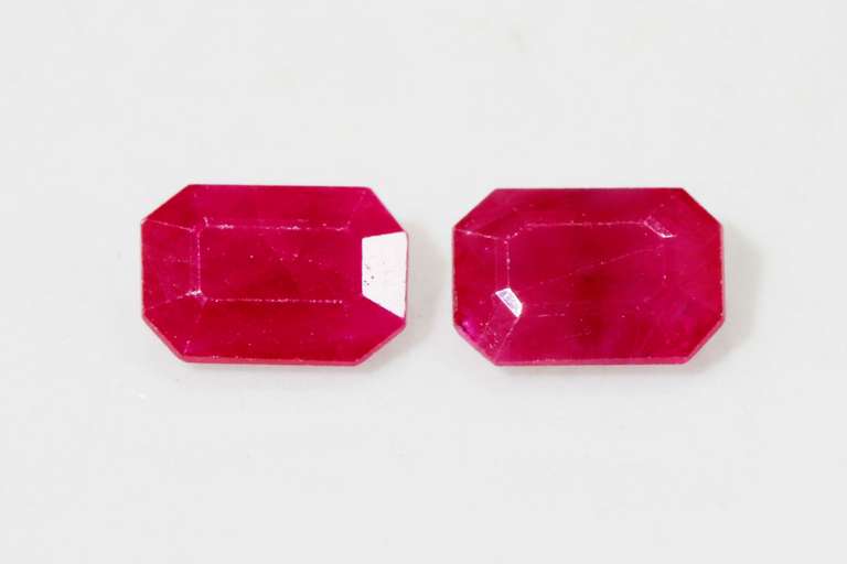 Intense Natural Ruby Pair - 1.18 cts.