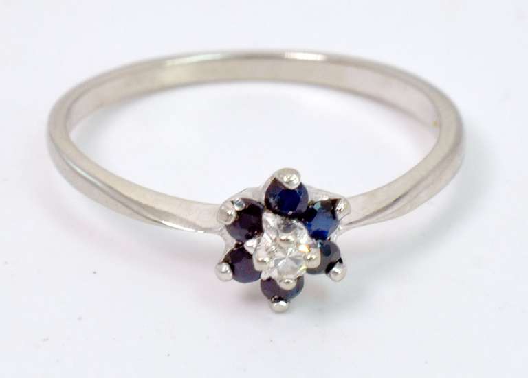 Estate White Gold Flower Design Ring