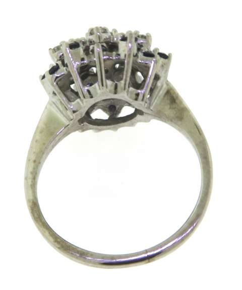 Dazzling White Gold Sapphire and Diamond Ring
