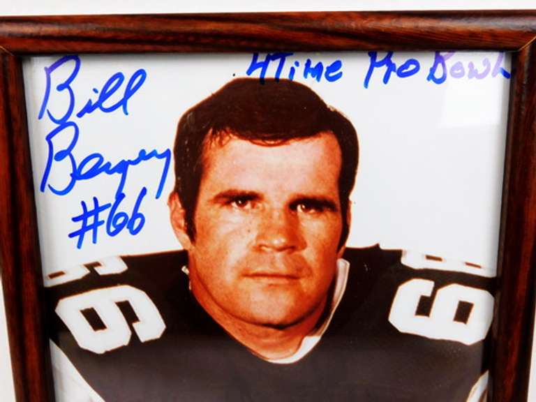 Bill Bergy, 4 Time Pro Bowler Autographed Photo