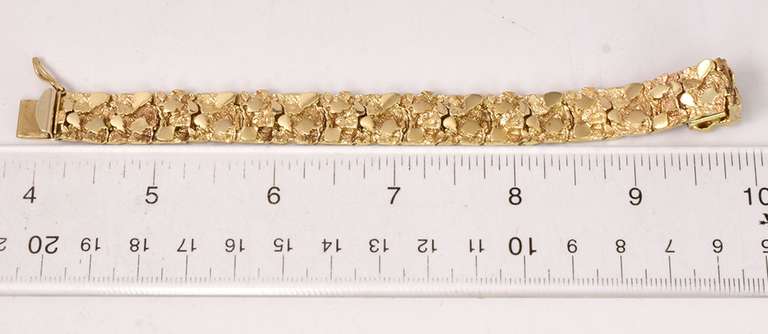 Heavy Nugget Style Bracelet, 14KT