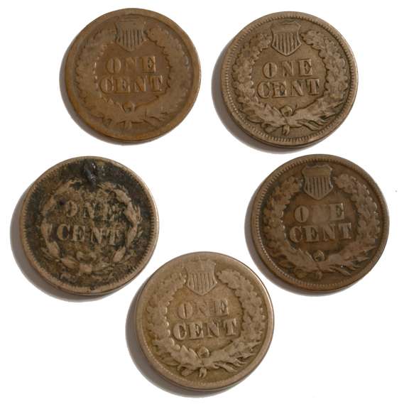 1859 1863 1864 CN 1864 1865 Indian Cents
