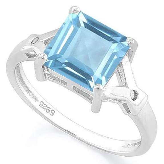 3.00 CT BABY SWISS BLUE TOPAZ & DIAMOND 925 STERLING SILVER RING
