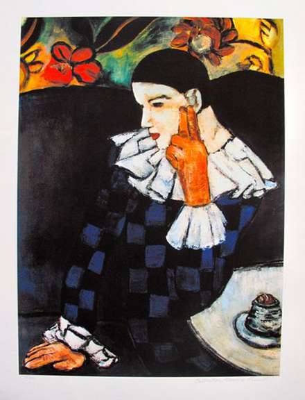 Pablo Picasso, Harlequin Leaning On His Elbow