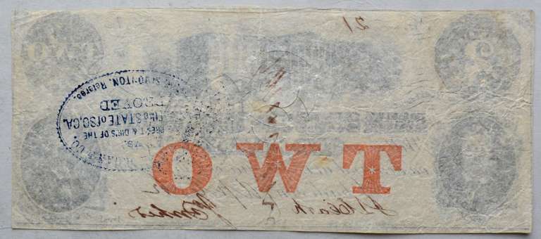 $ 2 April 1862 Bank of South Carolina Charleston Well Inked Note