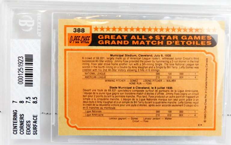 George Brett 1983 O-Pee-Chee All Star Baseball Card, 7.5NM