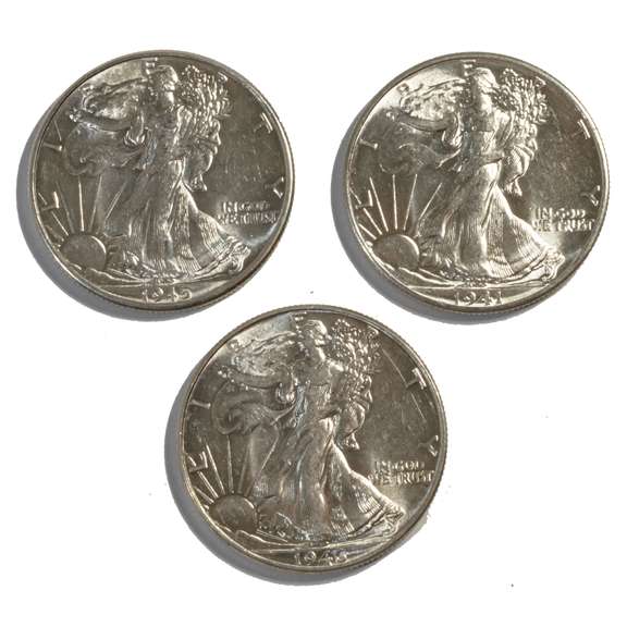 1941 1945 1946 Frosty White BU Walker Halves