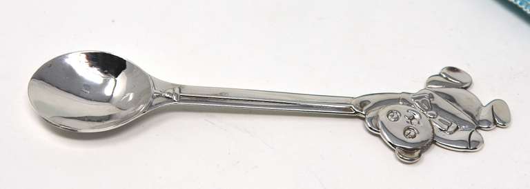 Tiffany & Co Teddy Bear Holding Balloon Baby Spoon