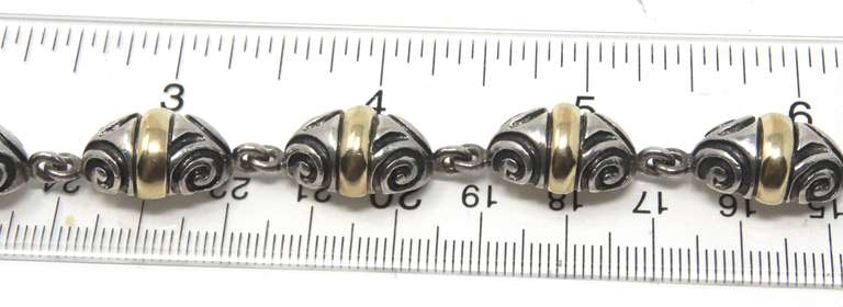 925/14kt Fancy Link Bracelet