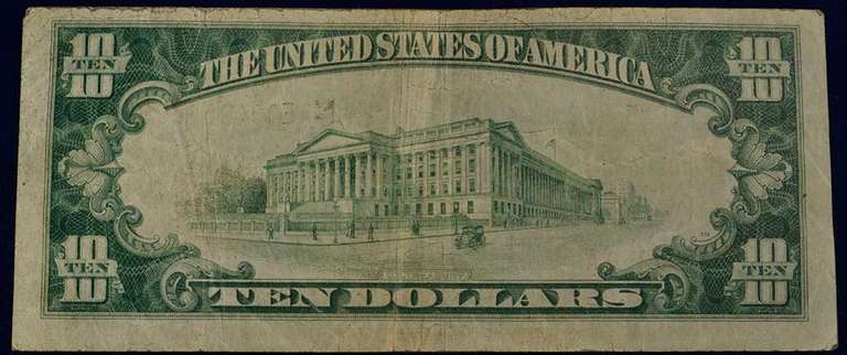 Series Of 1929 Federal Reserve Bank Of Richmond Virginia $10, Circulated