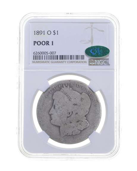 POOR 1 1891-O Morgan Silver Dollar - CAC - Graded NGC