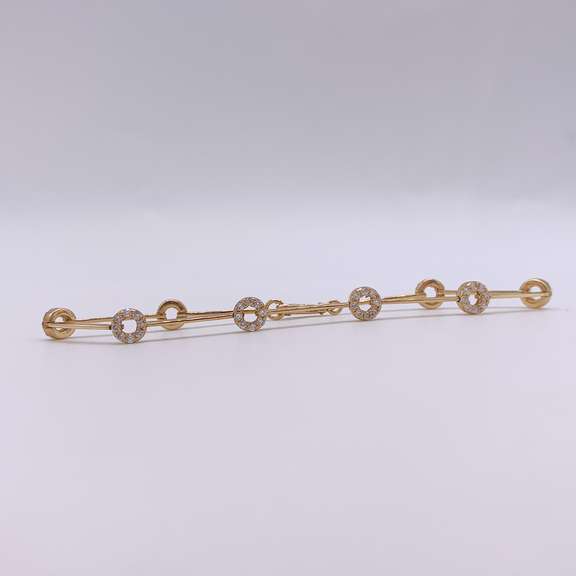 14kt Solid Yellow Gold & Diamond Station Bracelet