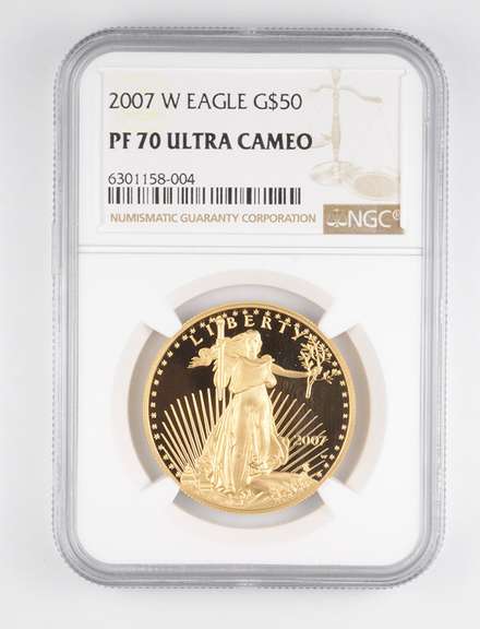 PF70UCAM 2007-W $50 American Gold Eagle - 1 Oz Fine Gold - NGC