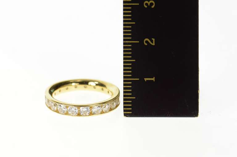 14K Yellow Gold Channel Cubic Zirconia Classic Wedding Band Ring