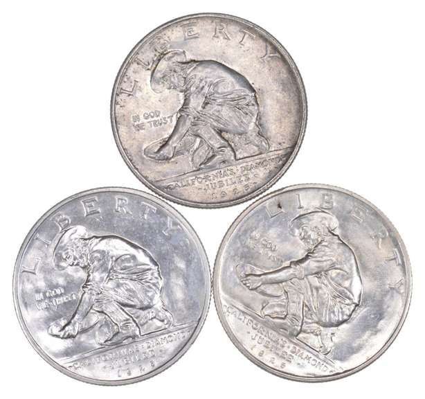(3) 1925-S California Diamond Jubilee Commemorative Half Dollars - Unc