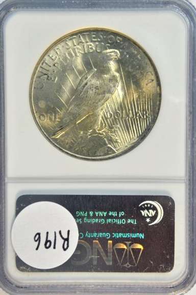 Super Gem BU 1923 Peace Silver Dollar. NGC MS65