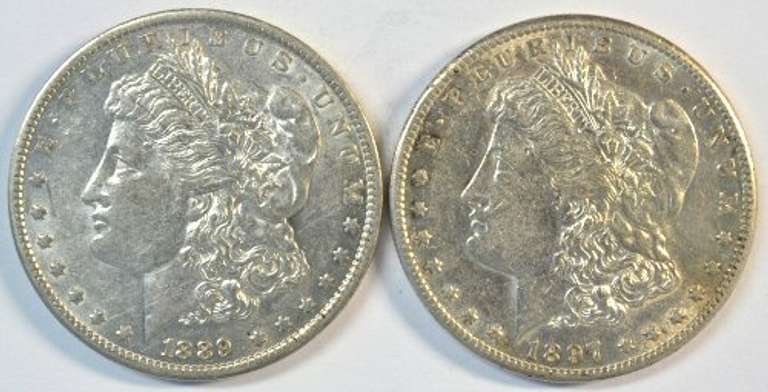 Real flashy 1889-O & 1897-S Morgan Silver Dollars