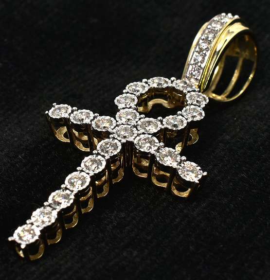 NEW Diamond Ankh Cross in Gold