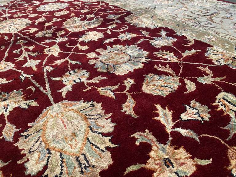 EXQUISITE SILK &WOOL MAHAL DESIGN RUG 8.9x12.2