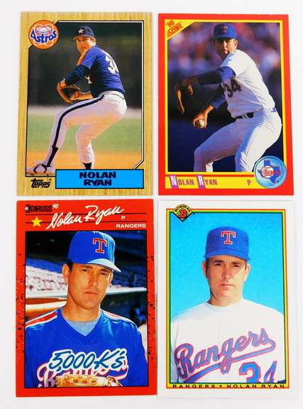 4 Nolan Ryan Baseball Cards