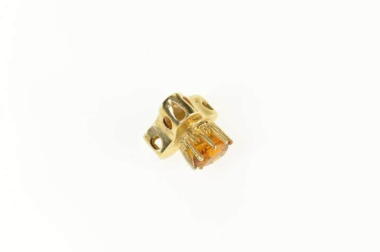 14K Yellow Gold Victorian Citrine Slide Bracelet Charm/Pendant