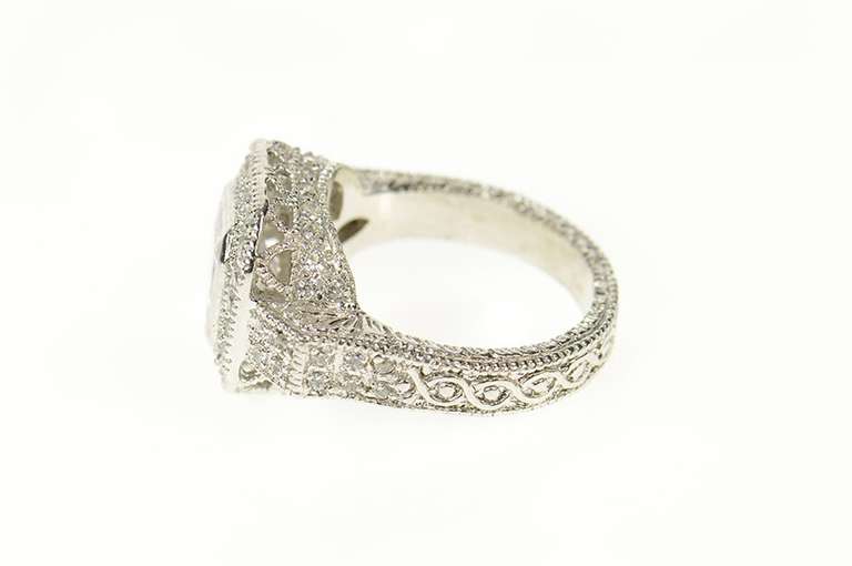 Sterling Silver Cushion Halo Statement Travel Engagement Ring