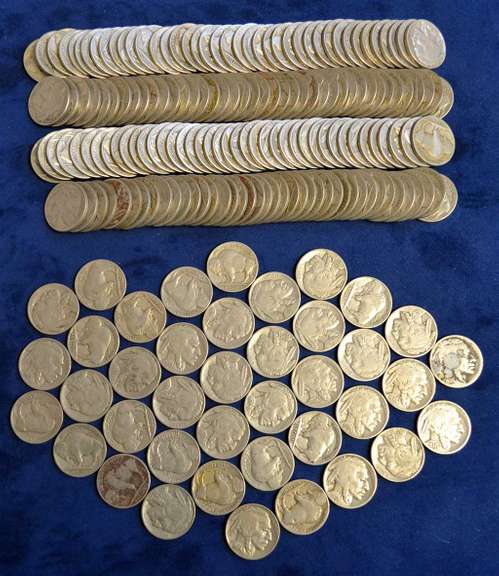 Lot Of Buffalo Indian Head Nickels 15 Rolls of 40 Coins.