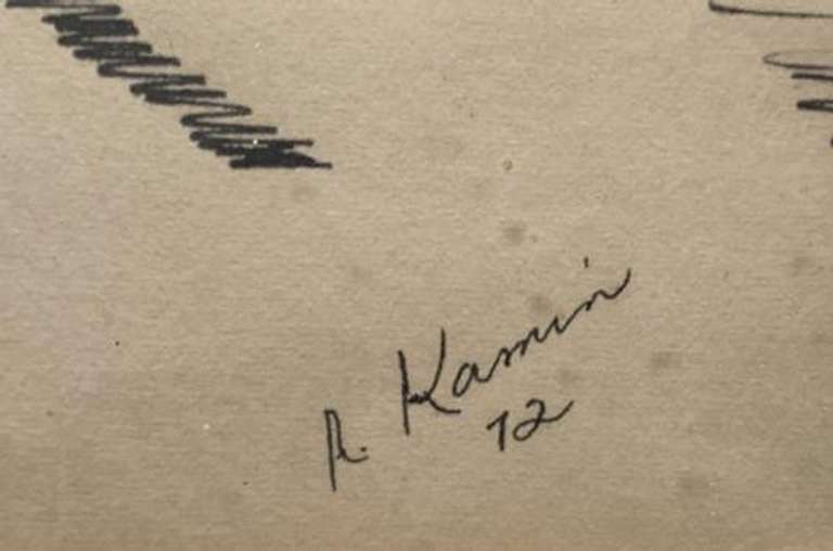 Vintage Still Life Ink Drawing Framed & Signed