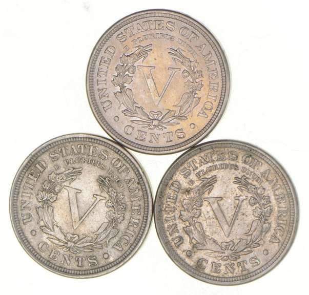 Lot (3) 1906 1908 & 1912 Liberty V Nickels