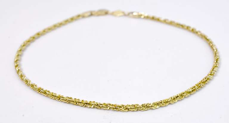 Yellow Gold Anklet, 10 inches