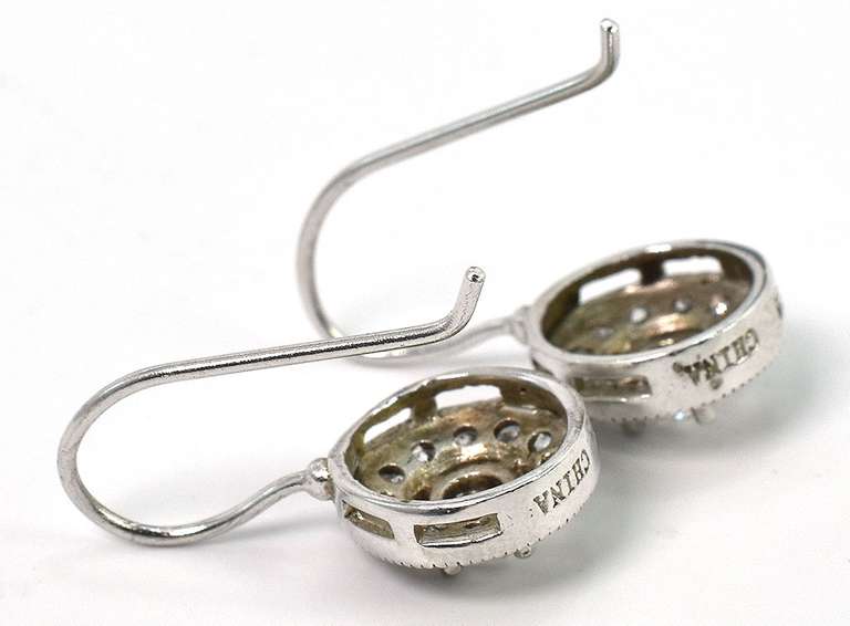 Sparkling Circular CZ Earrings in Sterling Silver