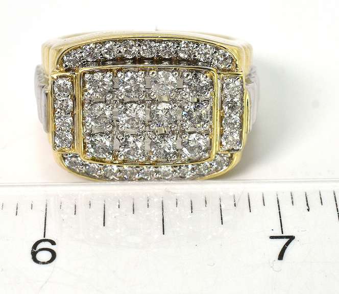 Bold Men's Diamond Ring in Gold