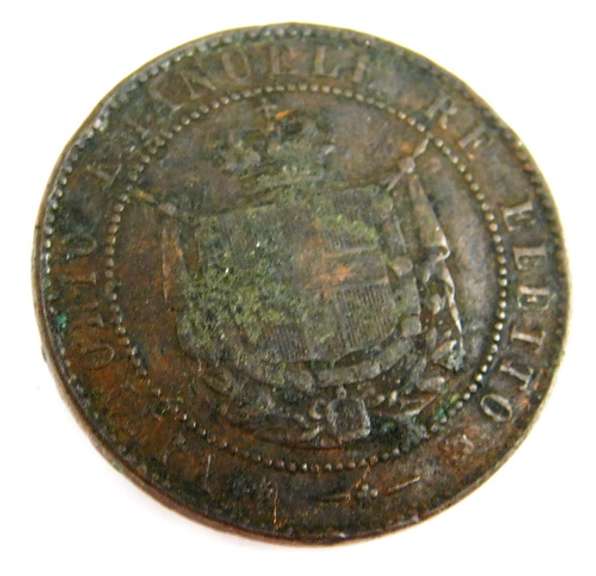 1859 Italy 5 Cesutesimi Rare Coin