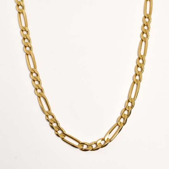 Popular 14k yellow Gold Figaro Necklace