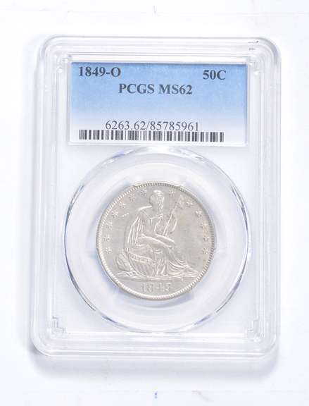 MS62 1849-O Seated Liberty Half Dollar - Graded PCGS