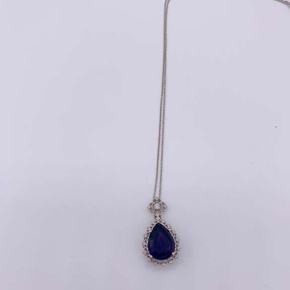 14kt Gold, Amethyst, & Diamond Pendant Necklace