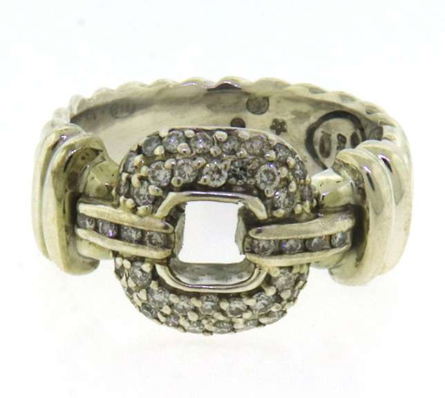Sterling Silver Designed by David Yurman Pave Diamond Ring