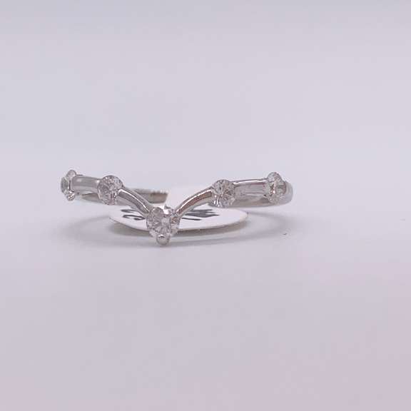14kt Solid White Gold & Diamond Ring