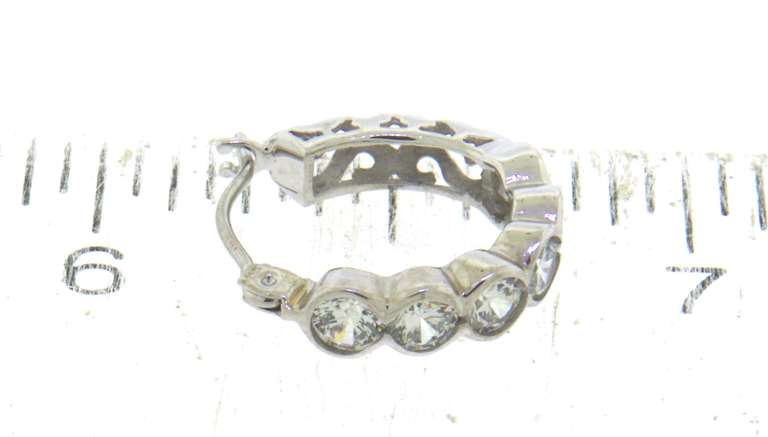 Lovely White Gold CZ Huggies