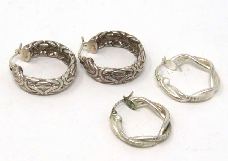 Sterling Silver Lot of 2 Pairs of Earrings