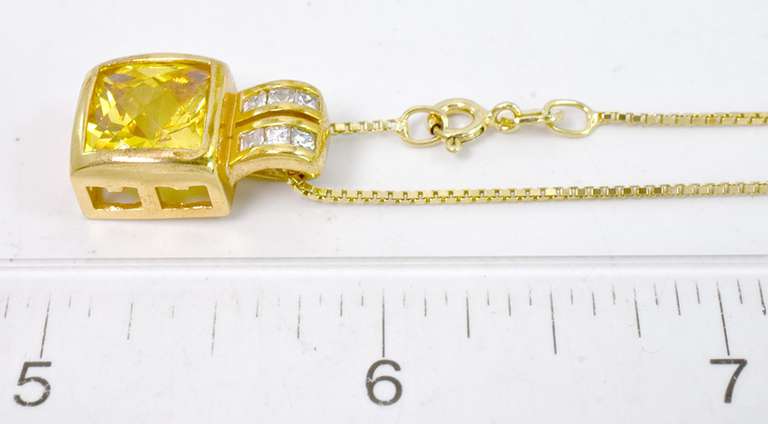 Yellow & White CZ Necklace, Vermeil
